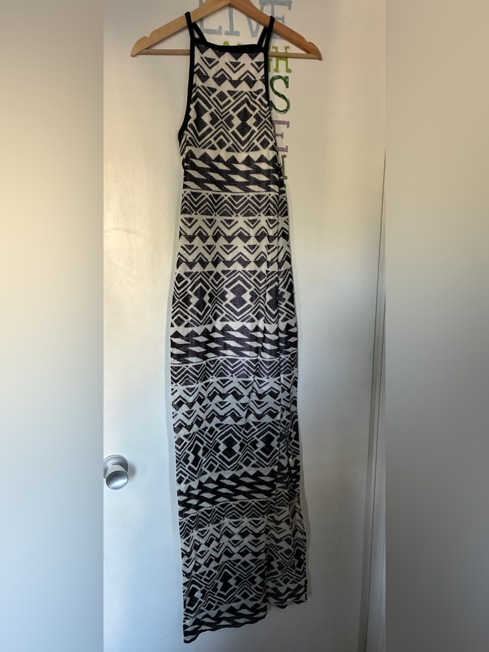 Dolce Vita Black and White Geometric Maxi Dress